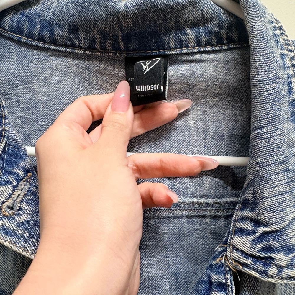 Windsor Cropped Denim Jacket - image 2